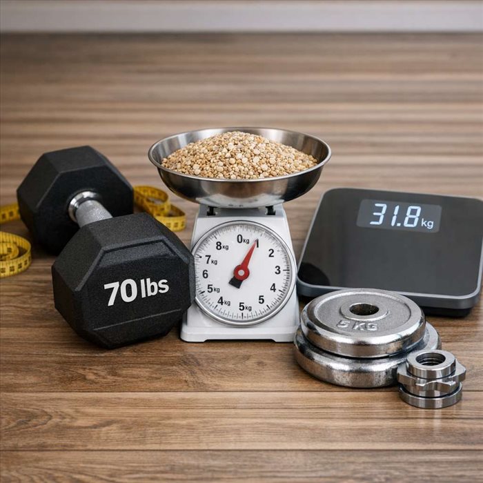 70 lbs en kg : conversion exacte, simple et rapide
